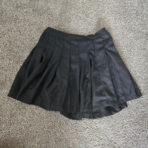 Women's Faded Rose Black Pleated Skater Style Flare Mini Skirt Small